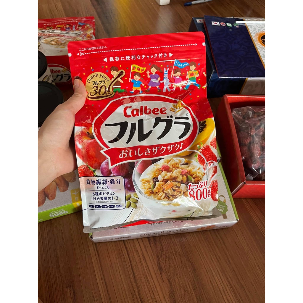 Ngũ cốc calbee Nhật Bản 800g chính hãng giá tốt, ngũ cốc giảm cân, cho bé ăn dặm