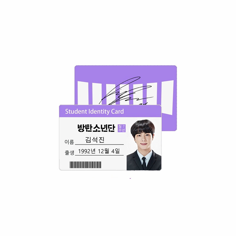 Bộ thẻ ID trường học hình thành viên nhóm nhạc kpop BTS chất lượng cao