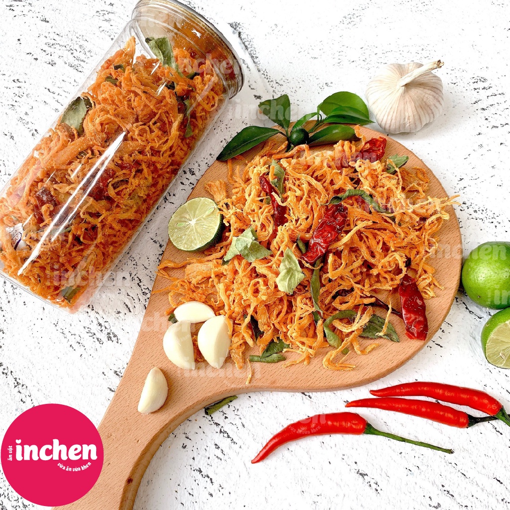 Khô gà lá chanh INCHEN 300g, đồ ăn vặt Việt Nam | BigBuy360 - bigbuy360.vn