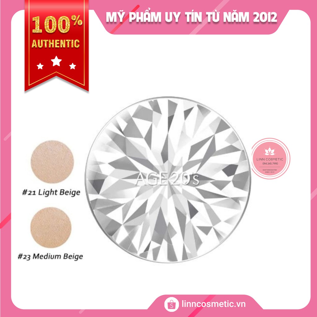 PHẤN NỀN KIM CƯƠNG AGE20 S ESSENCE COVER PACT DIAMOND WHITE SPF 50+PA +++