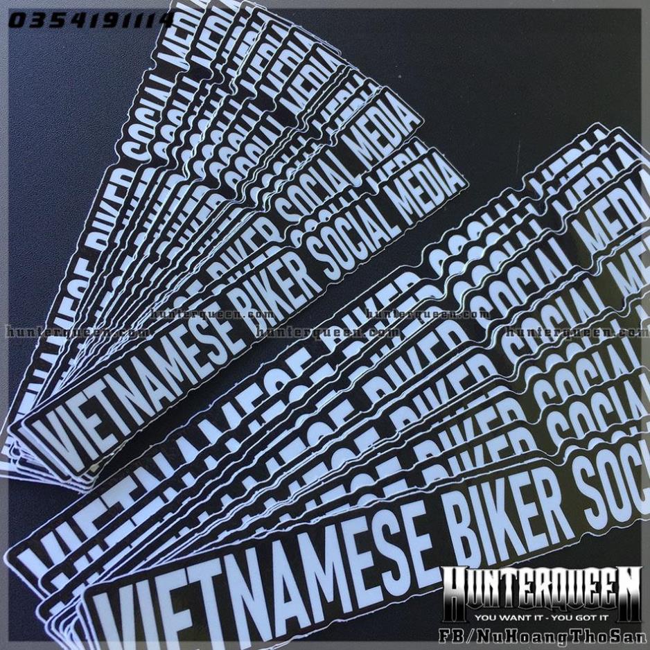 Tem Vietnamese Biker Social Media. Decal cao cấp chống nước, không bay màu HOT