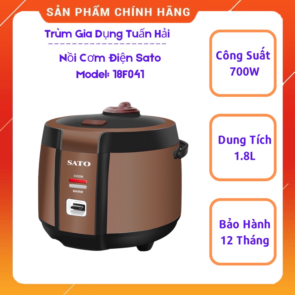 Nồi Cơm Điện SATO 18F041, Dung Tích 1.8L, Công Nghệ Nhật Bản