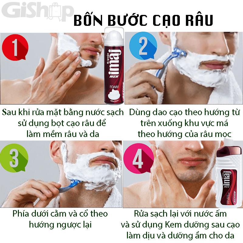 [Hàng nhập khẩu chính hãng] Combo bọt cao râu 200ml và kem dưỡng da sau cạo râu 200ml [Da nhạy cảm] Imaj - Espejo