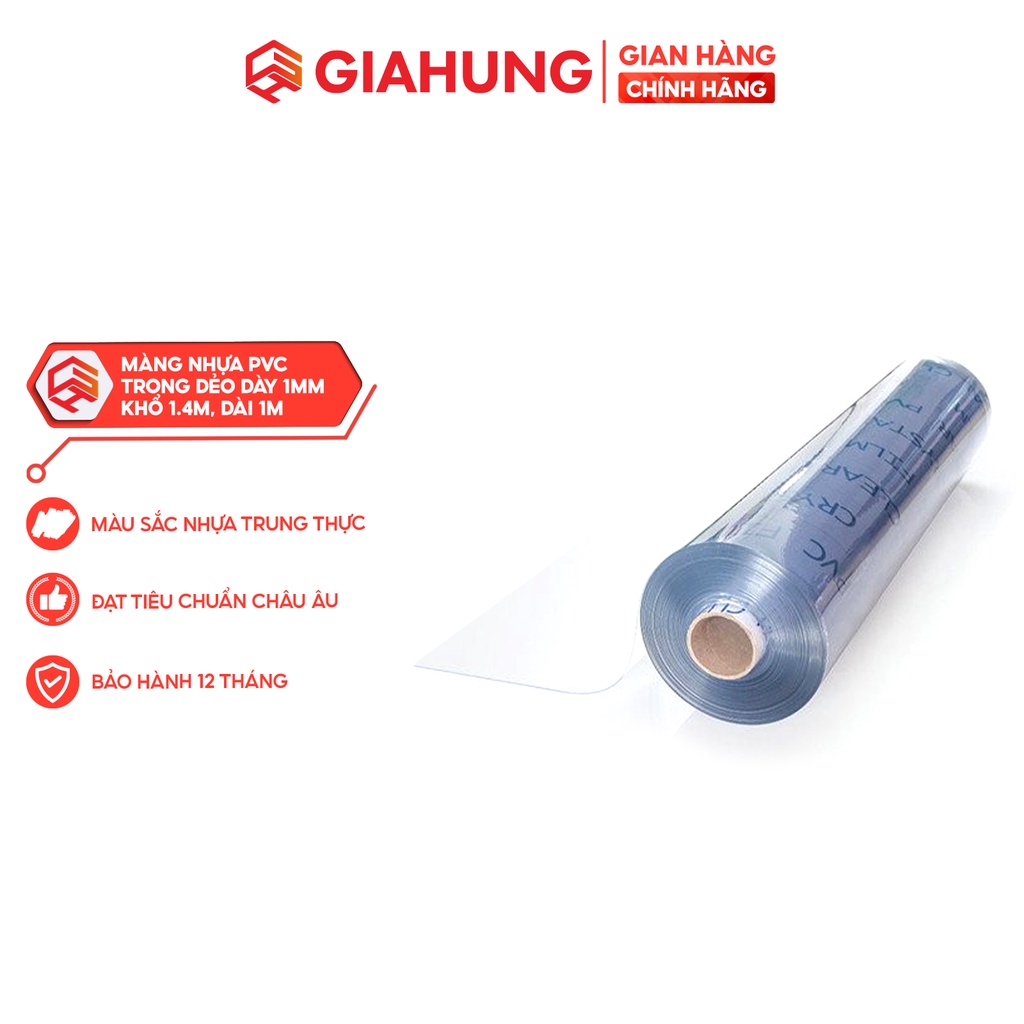 [Mã INCU50 giảm 50K đơn 150K] Tấm nhựa PVC trải bàn ghế dẻo trong suốt dày 1mm x rộng 1.2m/1.4m x dài 1m - GIAHUNG