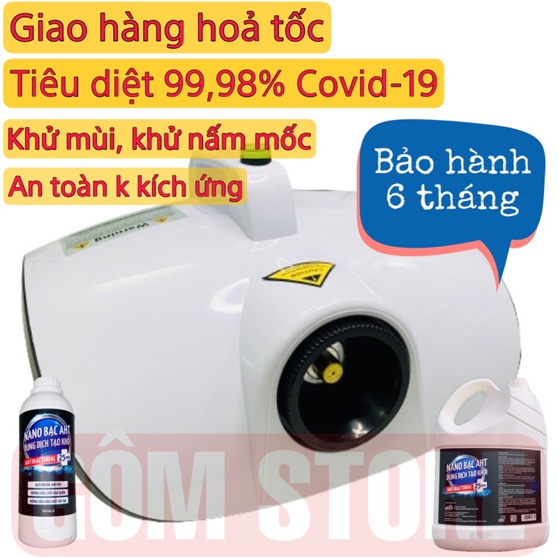 Dung dịch diệt Covid-19, tạo khói AHT, an toàn có thể xịt lên mặt, thức ăn, khử mùi, khử nấm mốc, diệt 99,98% vi khuẩn