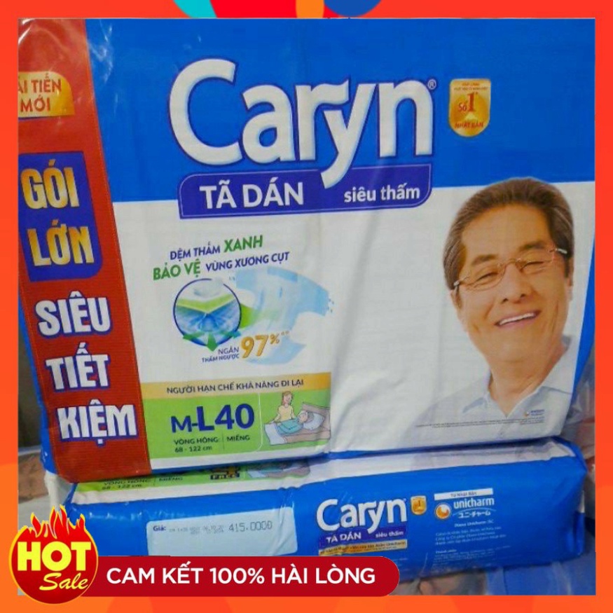 Tã Bỉm Dán Người Lớn Caryn Siêu Thấm Size ML40 Miếng Gói Siêu Tiết Kiệm - Hàng Chính |Hãng