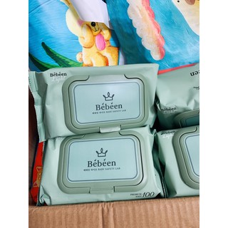 Giấy ướt Hàn Quốc Bebeen 100 tờ xanh/hồng/tím