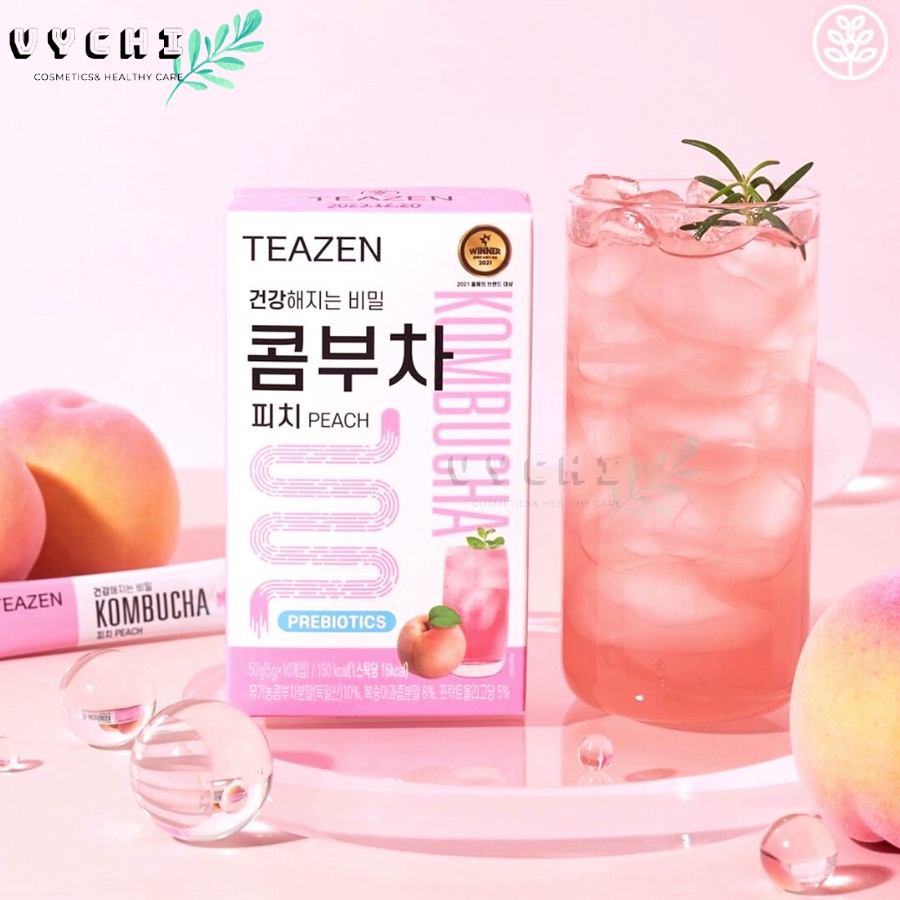 Trà Kombucha Teazen vị đào nhập khẩu Hàn Quốc (Date 2024)