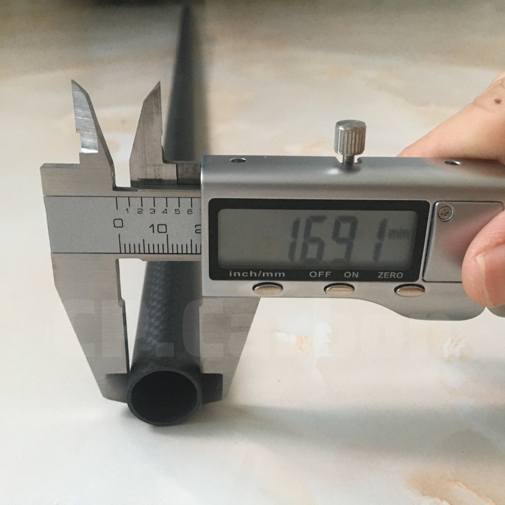 Ống Carbon 3K rỗng dài 1 mét đường kính ngoài 17mm, đường kính trong 15mm