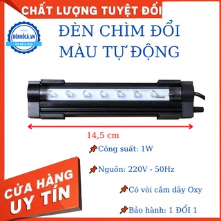 Đèn bể cá ĐÈN CHÌM đổi màu tự động có vòi cắm oxi hiệu ứng đổi màu đẹp cho hồ cá cảnh