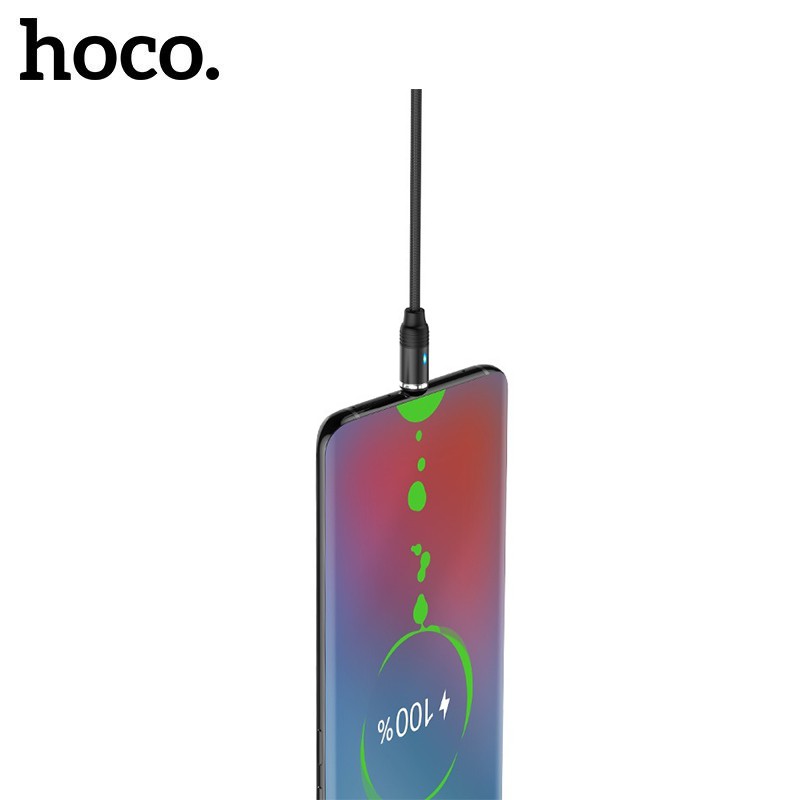 Cáp sạc nhanh 2A Hoco U76 Micro đầu sạc nam châm tích hợp đèn Led dài 1.2M cho Android