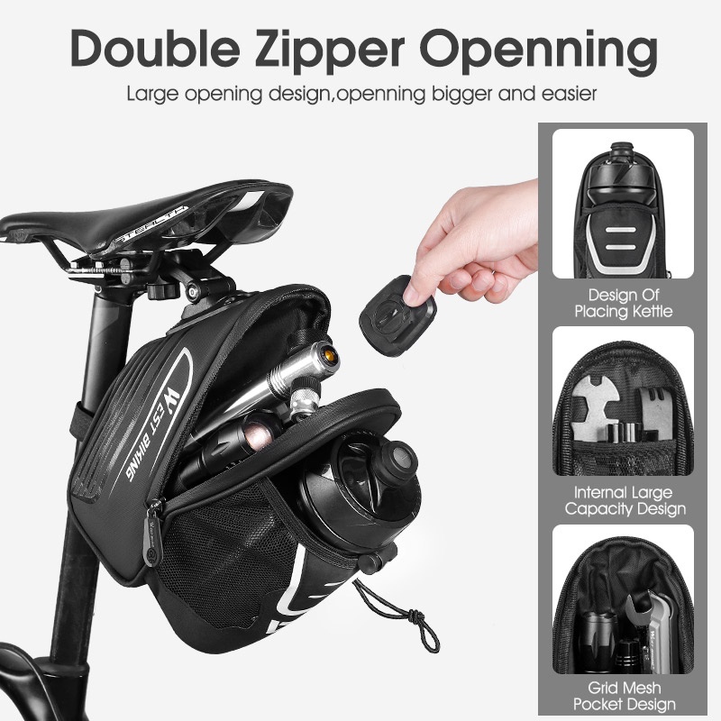 Túi đựng đồ dùng bình nước WEST BIKING gắn yên xe đạp leo núi tiện lợi