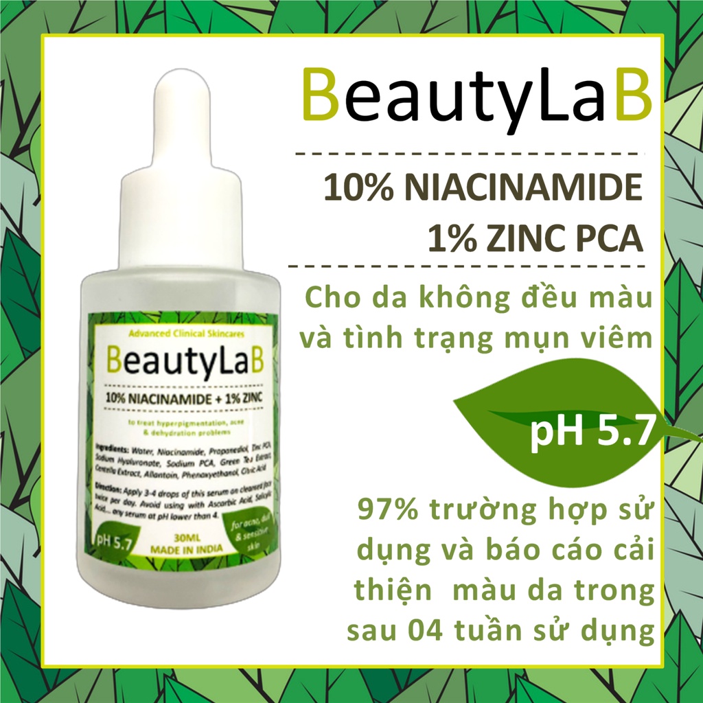 Tinh chất kiềm dầu giảm mụn trợ sáng 10% Niacinamide 1% Zinc PCA thu nhỏ lỗ chân lông Ordinary Inkey
