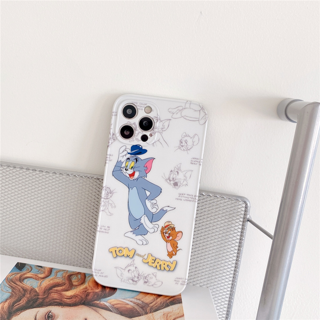 Soft Plastic Phone Cases Cute Couple cartoon Tom and Jerry Case suitable for iPhone12 mini 11 PRO MAX 7/8plus SE2020 X/XS XR XSMAX | BigBuy360 - bigbuy360.vn