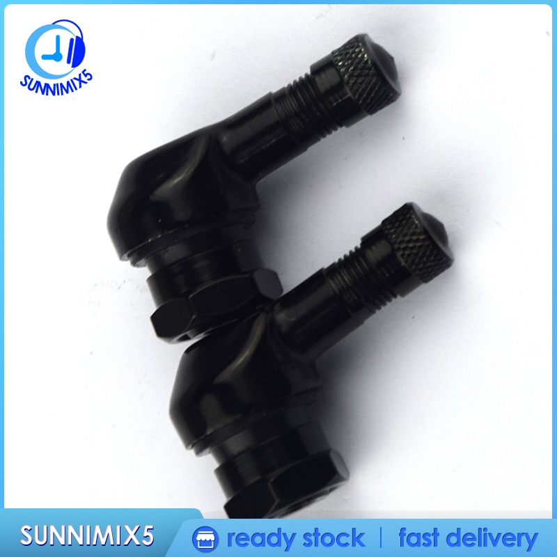  2x90 degree CNC Aluminum Universal Motorcycle Wheel Valve Stems Black