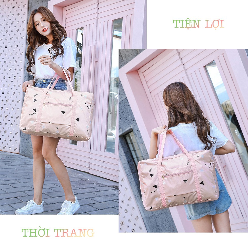 Túi Du Lịch Dày Tốt Chống Nước Pattern Xếp Gọn Đựng Hành Lý RQN2006