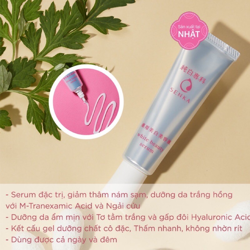 Tinh Chất Serum Dưỡng Trắng Da ,giảm thâm nám tàn nhang  SENKA 35g Nhật Bản