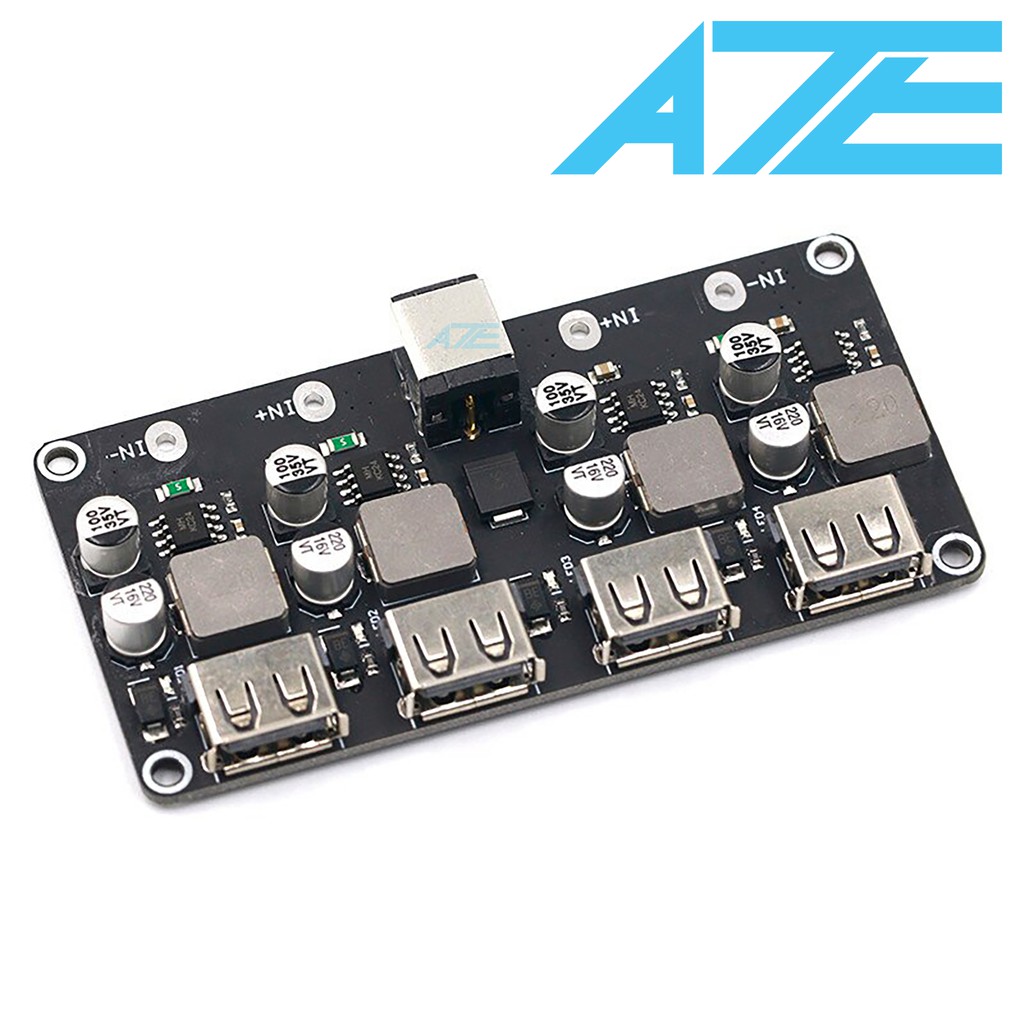 Mạch hạ áp BUCK 6-32V xuống 5V hỗ trợ sạc nhanh QC3.0 4 cổng USB -
