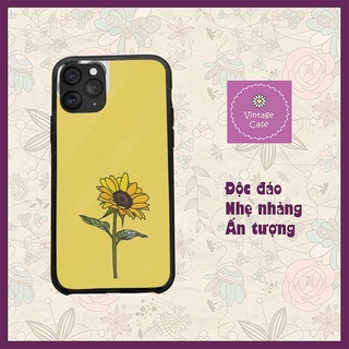 Ốp lưng hoa hướng dương nền vàng thanh lịch, rực rỡ Iphone từ 5 đến Xs Max/11/11 Promax/12/12 Promax CHUCOM21002