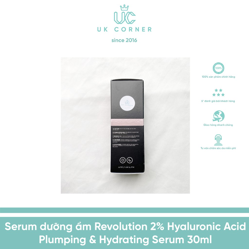 Serum dưỡng ẩm Revolution Skincare 2% Hyaluronic Acid Plumping & Hydrating Serum