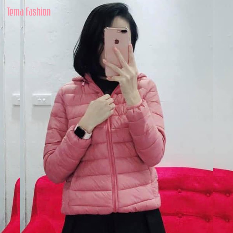 Áo phao nữ lông vũ  TEMA cao cấp - Áo phao nữ có mũ hàng liền VNXK basic đủ màu siêu nhẹ, siêu ấm | BigBuy360 - bigbuy360.vn