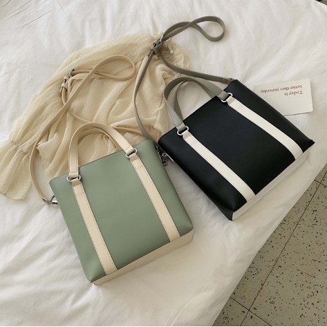 Túi tote da mix sọc - P010