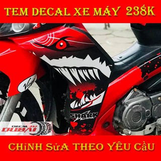 Tem Trùm Dán Xe Jupiter Cá Mập Đỏ Đẹp