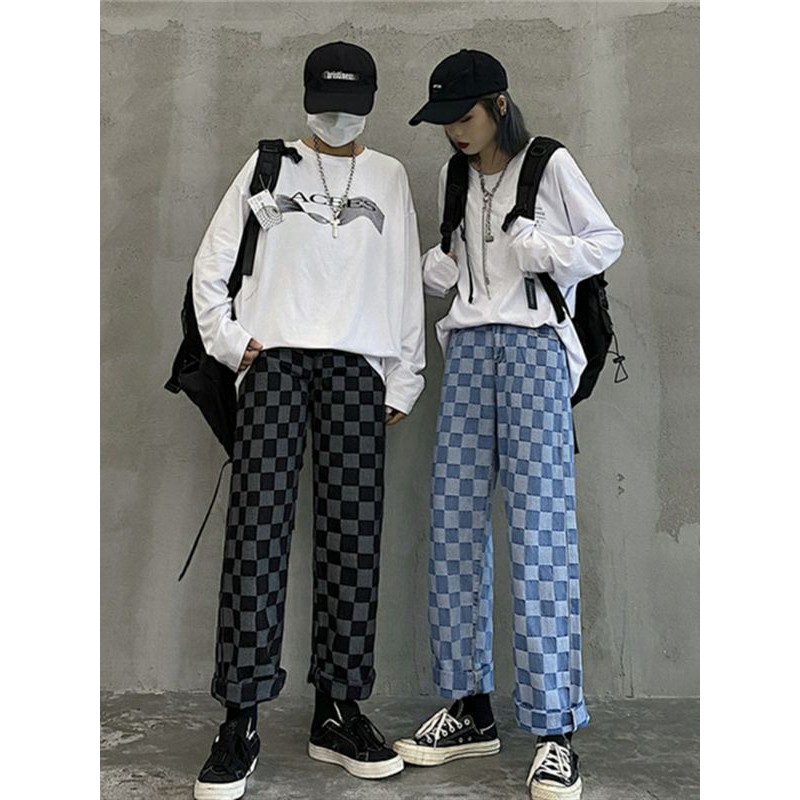 (Sẵn Xanh S L XL, Đen S M L XL) QUẦN BÒ JEANS CARO NAM NỮ UNISEX ULZZANG HIPHOP DANCE