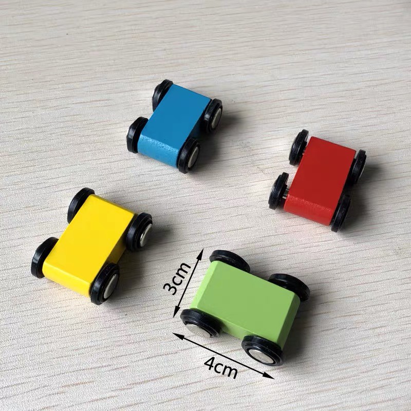【Siêu Rẻ】Đồ Chơi Xe cầu trượt 4 tầng bằng gỗ kèm 4 Ô tô con cho bé
