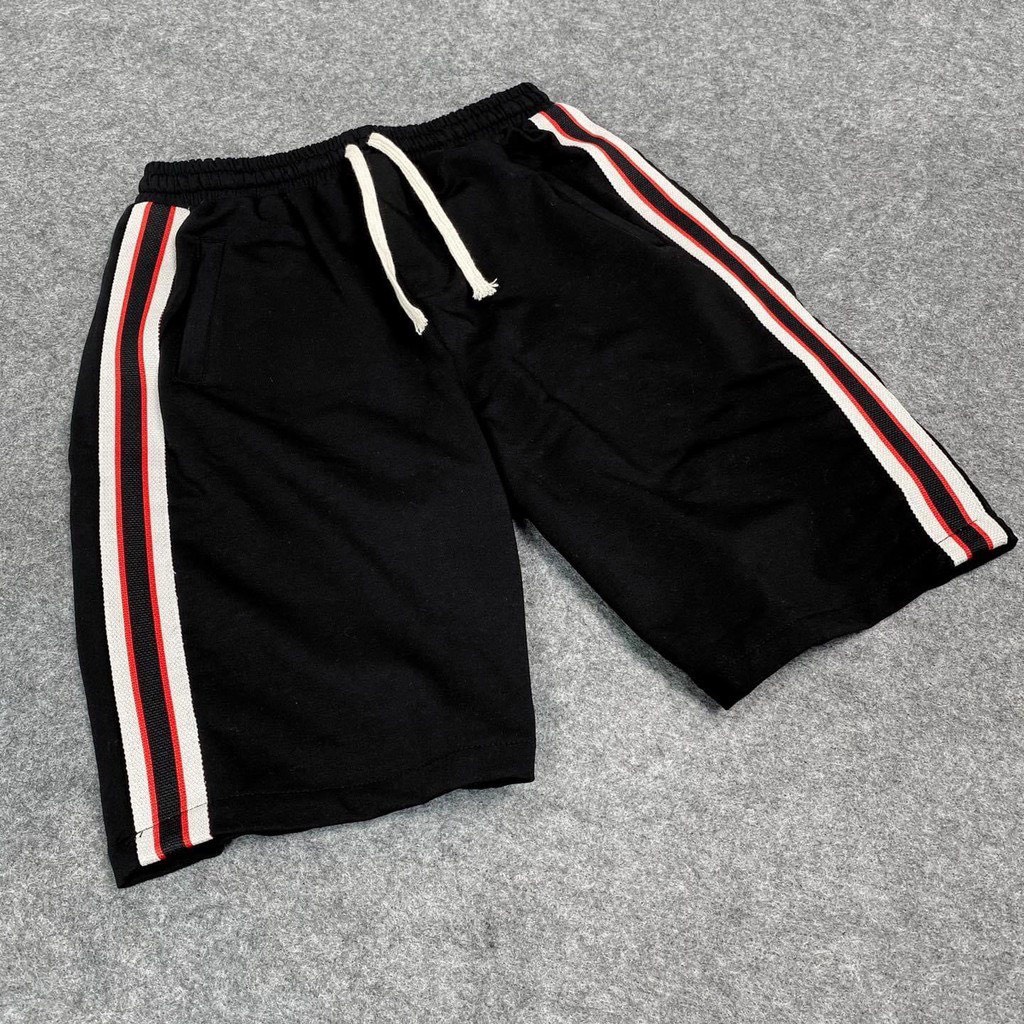 Quần đùi thể thao kẻ sọc unisex chất liệu cao cấp thoáng mát