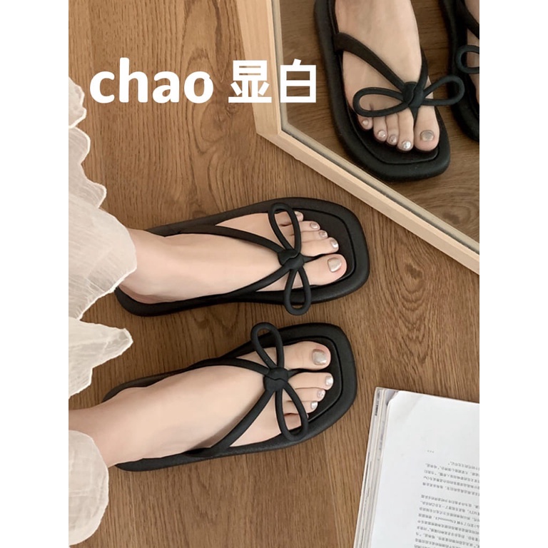 Dép tông  thắt nơ xỏ ngón cao su êm chân mẫu mới 2023