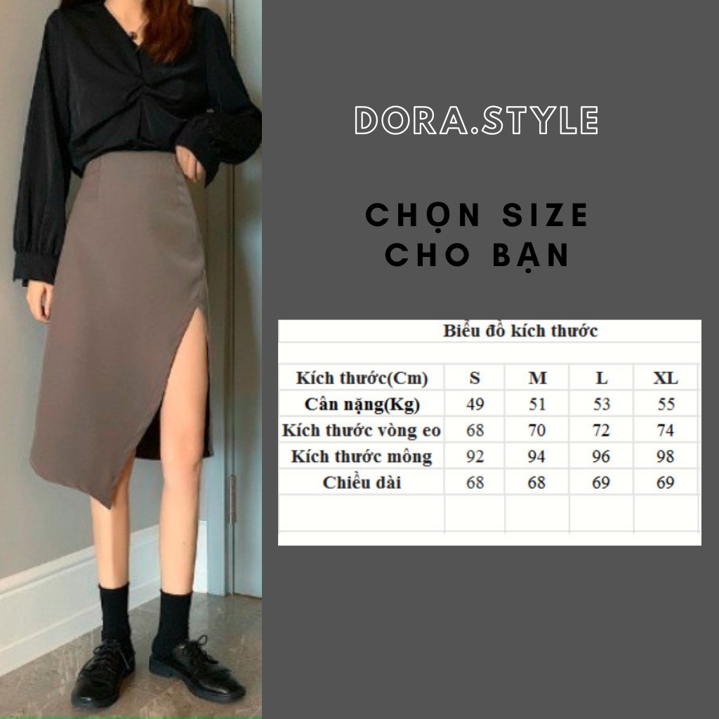 Chân Váy Xẻ Tà - Chân Váy Xẻ Cao cách Điệu M540 Dorastyle