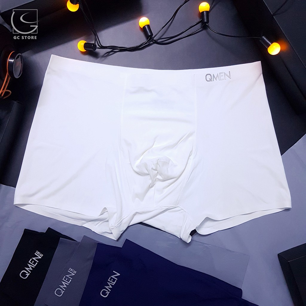 Quần sịp nam boxer brief (dạng đùi) lụa sữa siêu mát, thoáng khí, không viền may Qmen Swear - Quần lót nam