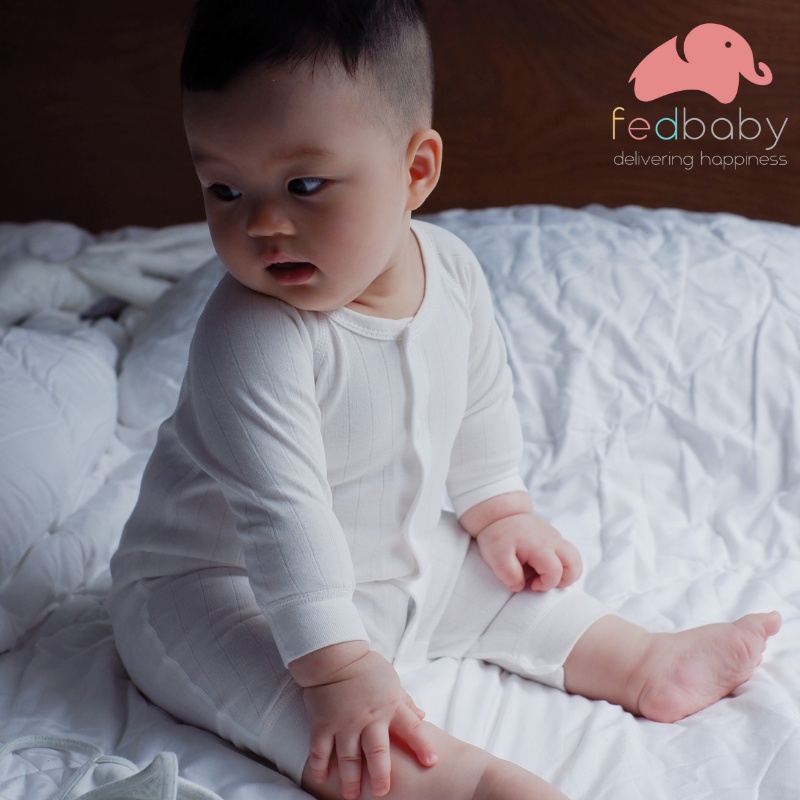 Body dài tay cho bé sơ sinh 100% cotton, 4 mùa - thương hiệu Fedbaby