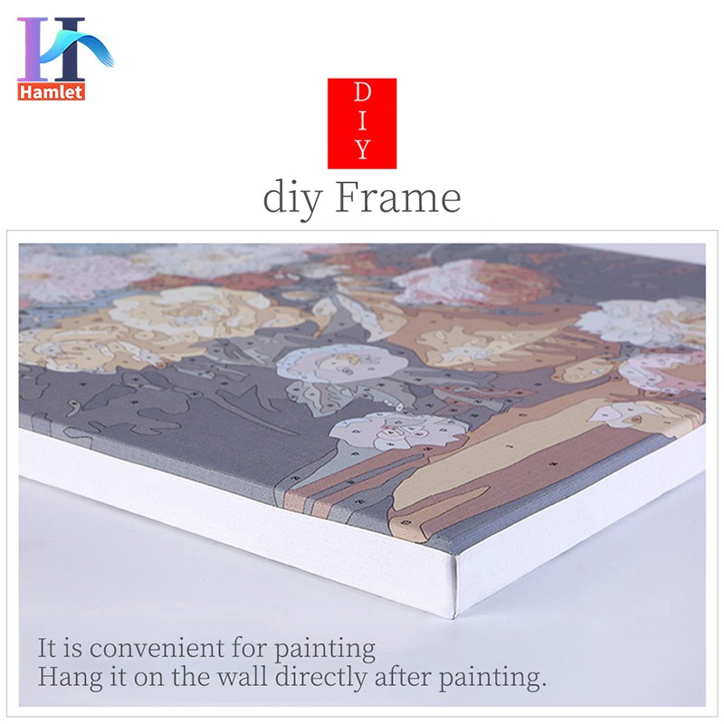 Bộ tranh sơn dầu Hamlet tô màu theo số hình thành phố đầy màu sắc dùng làm quà tặng trang trí cỡ 40x50cm