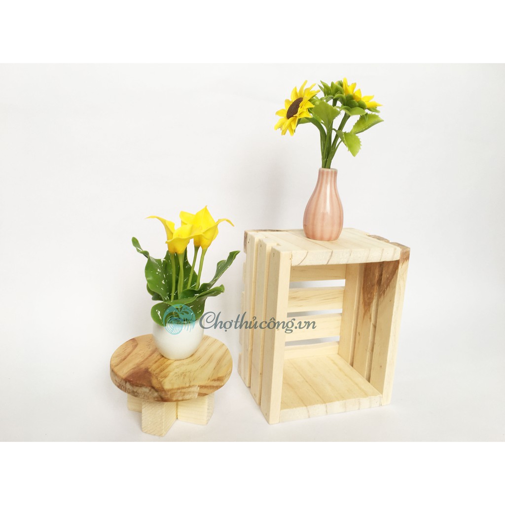 Chậu hoa đất sét mini handmade siêu cute nhiều loại KT Cao 10-12cm decor