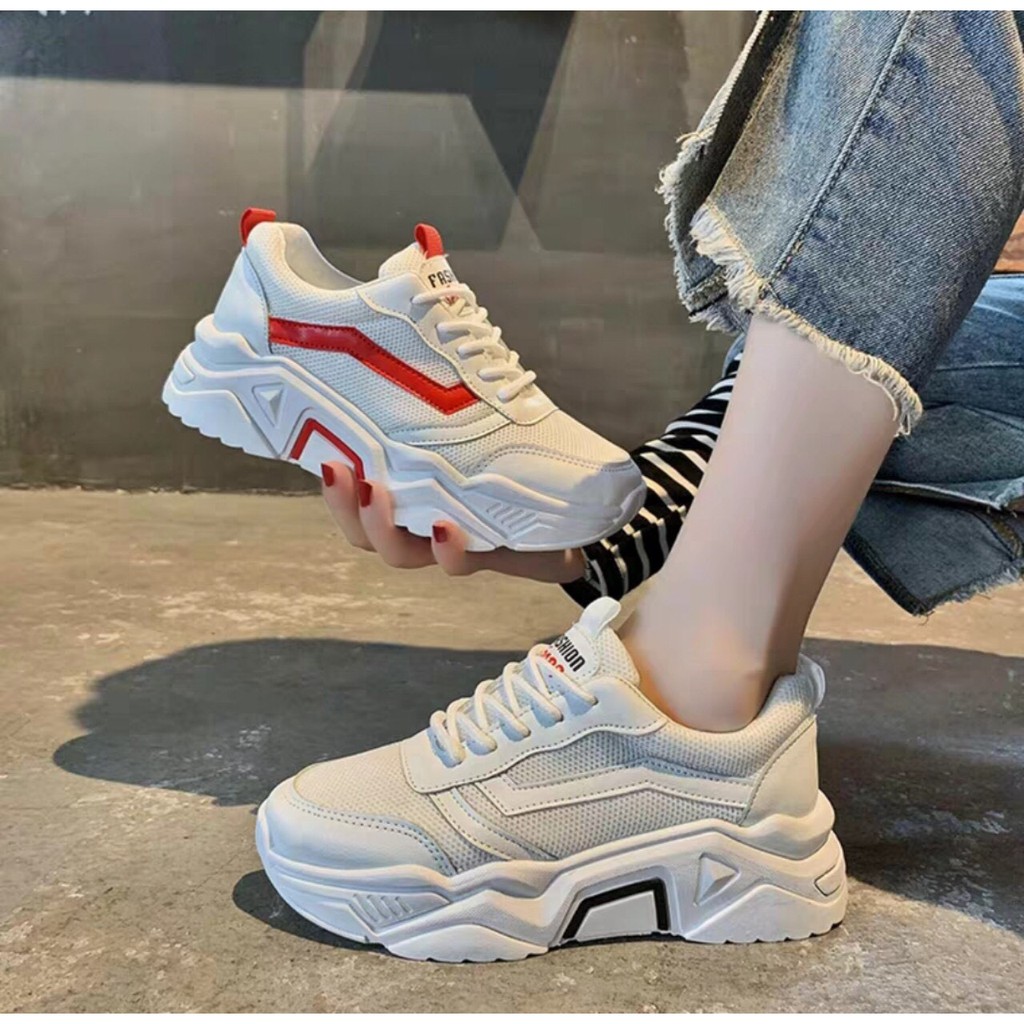 Giày sneaker nữ trắng đế cao hàng nhập Quảng Châu siêu hot