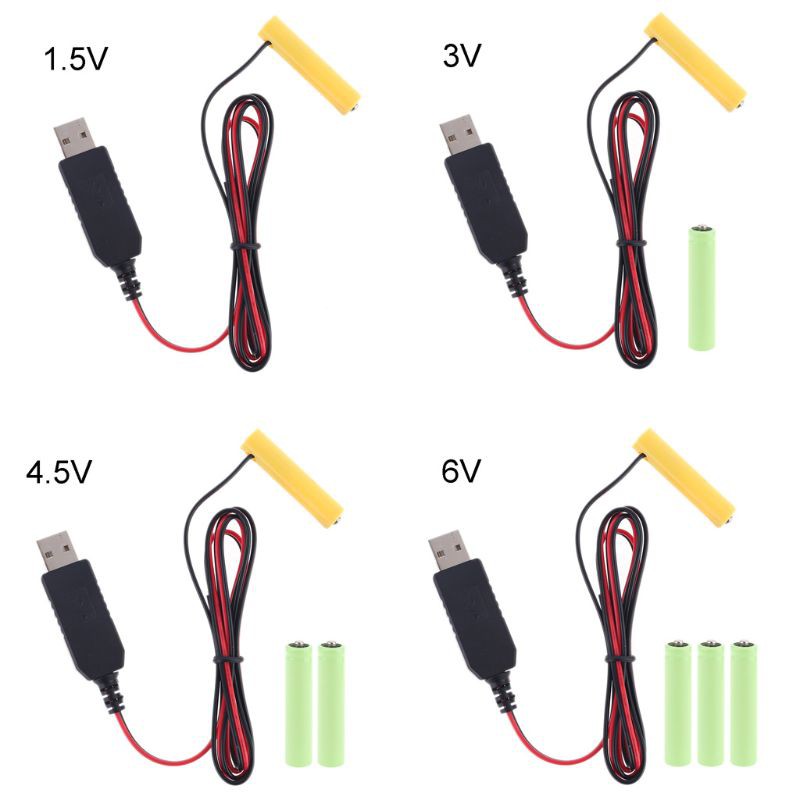 Set 1-4 Dây Cáp Sạc Pin Aaa Lr03 Aaa Cổng Usb 2m Thay Thế Chuyên Dụng