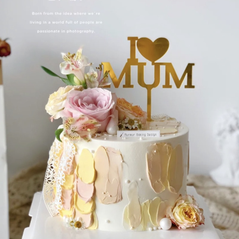 Que Cắm Trang Trí Bánh Kem Chữ Happy Mother 'S Day Love Mom Happy One Year