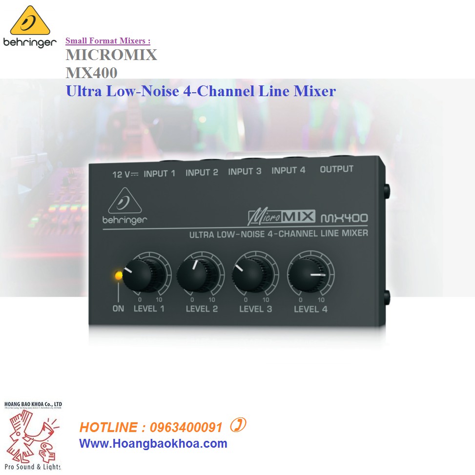 Bộ chia tín hiệu micro BEHRINGER MX400 - 4 Kênh cho Mixer