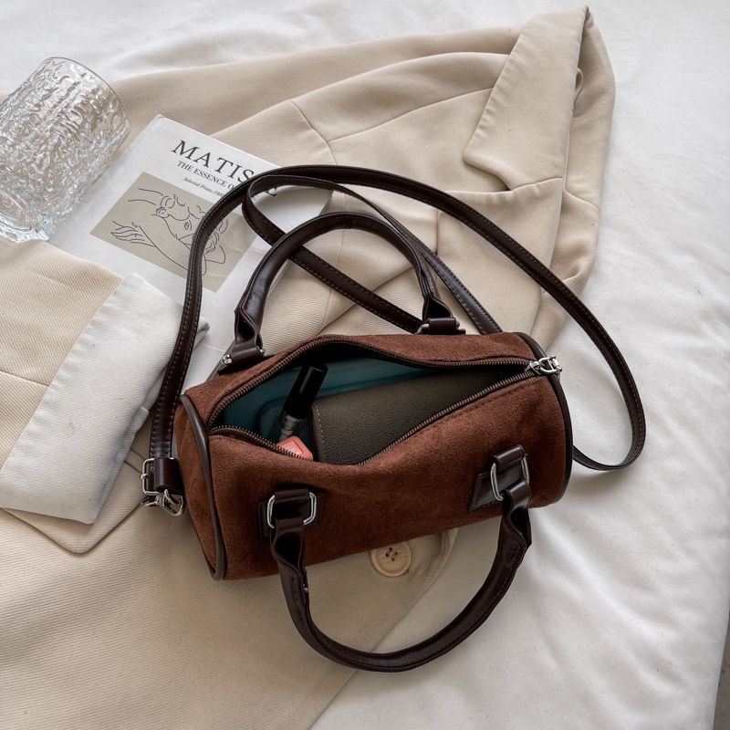 Túi Xách Boston Hình Trụ Kiểu Dáng Hợp Thời Trang