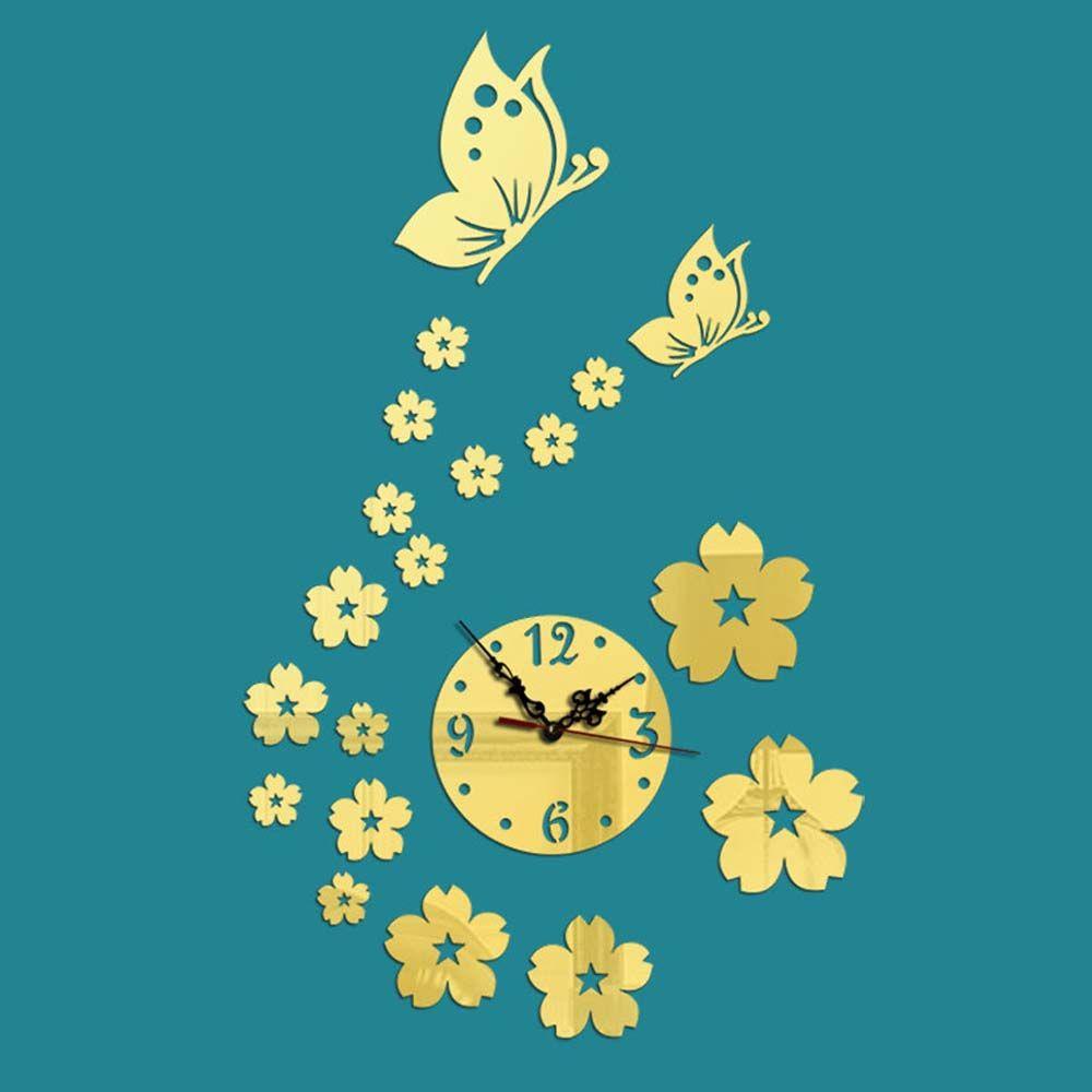 Đồng Hồ Treo Tường Mặt Gương Không Gây Tiếng Ồn Tháo Rời Được DIY