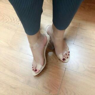 Sandal quai trong gót trụ 9p