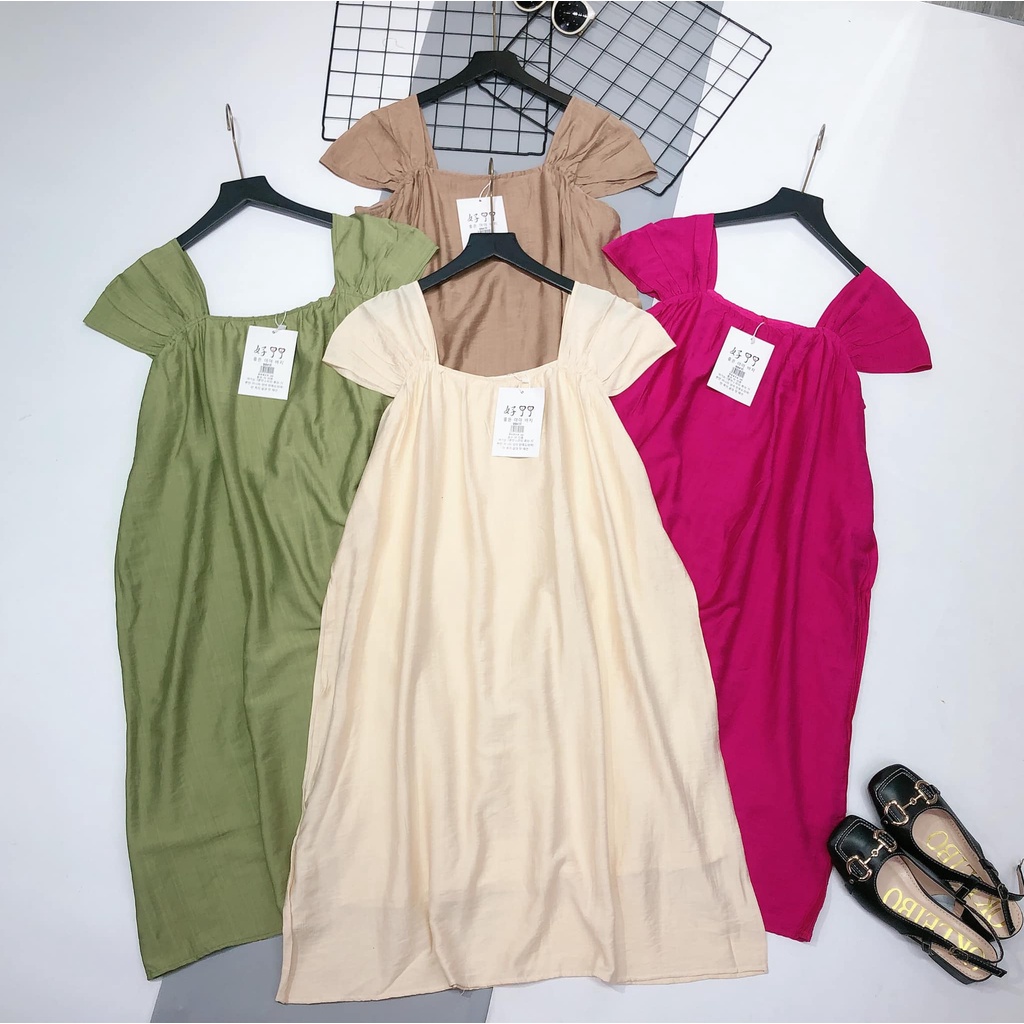 Váy suông trơn 2 dây to xinh 4 màu