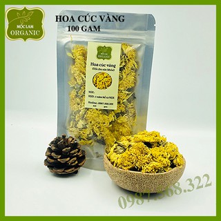 Trà hoa cúc vàng thơm đẹp pha trà Mộc Lam Túi zíp 100g