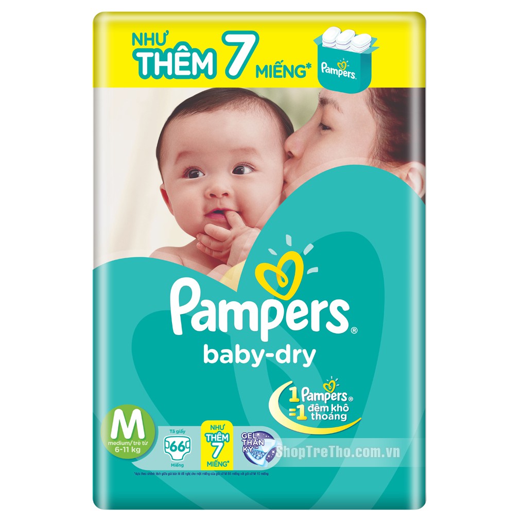 Tã dán Pampers M66 (6-11kg).