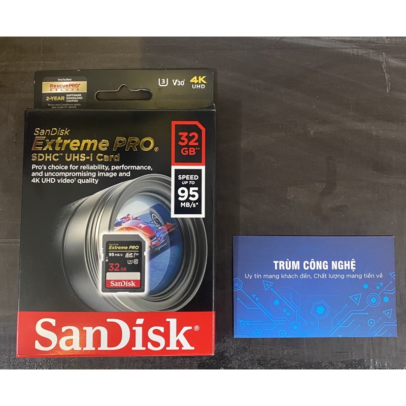 Thẻ Nhớ Máy Ảnh SD Sandisk Extreme Pro 633x 32GB Class 10 U3 95MB/S