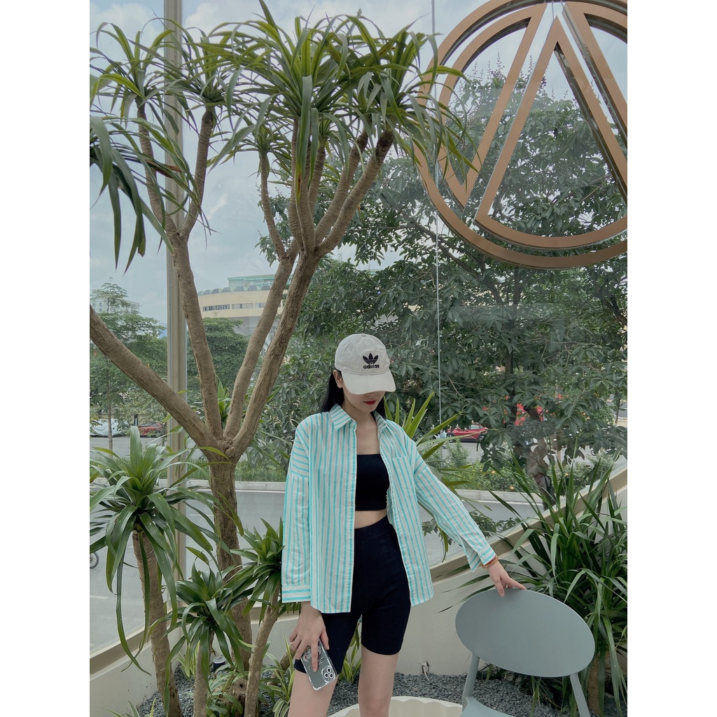 Áo Sơ Mi Kẻ Xanh Nữ Chất Liệu Cotton Mềm Mịn Thấm Hút Mồ Hôi - TA002 | BigBuy360 - bigbuy360.vn