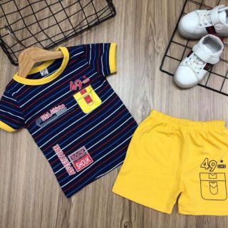 Set 3 bộ thun coton 4c bé trai size 1 -4