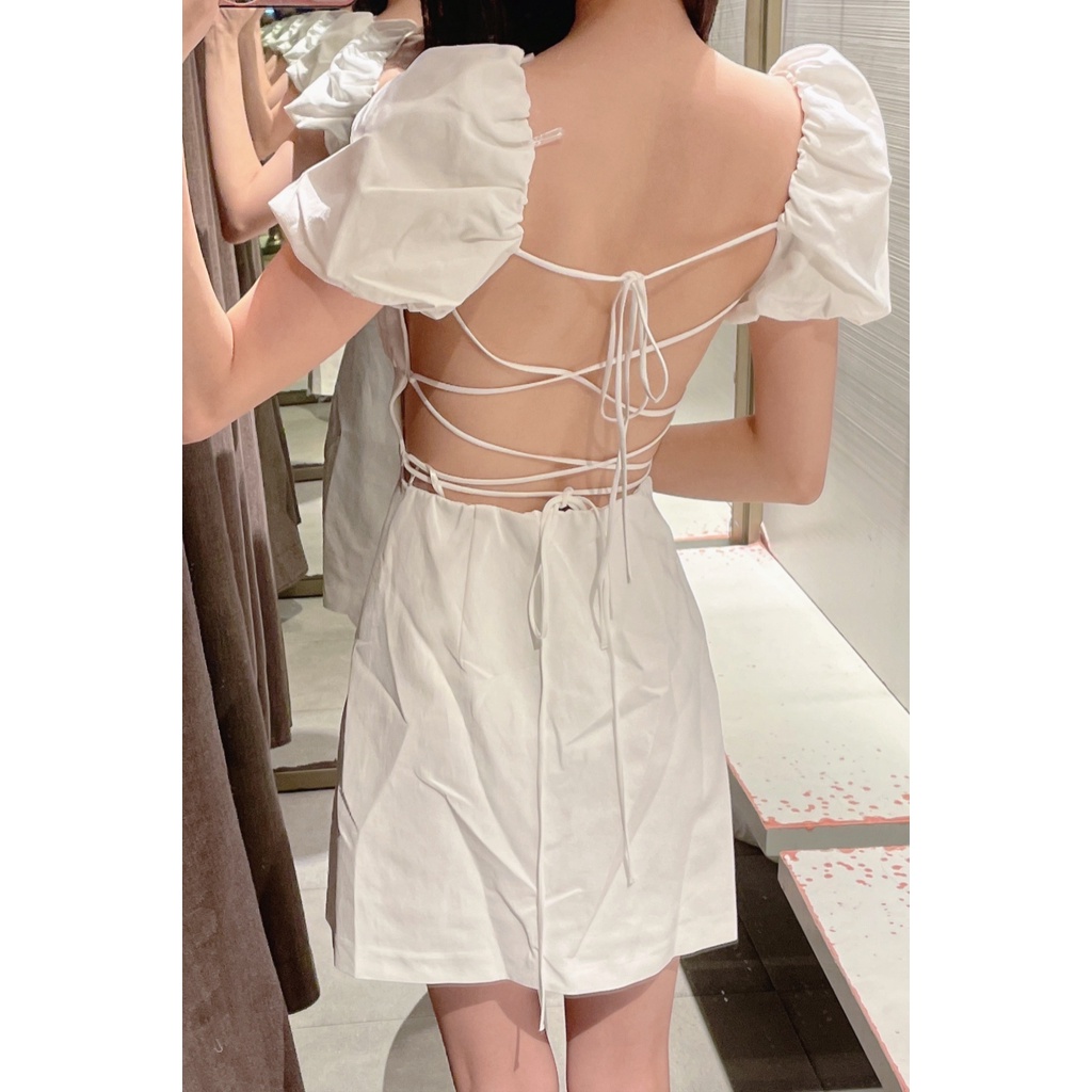 Đầm Zara Cổ Vuông Tay Phồng Thời Trang Mùa Hè Quyến Rũ Cho Nữ2887325